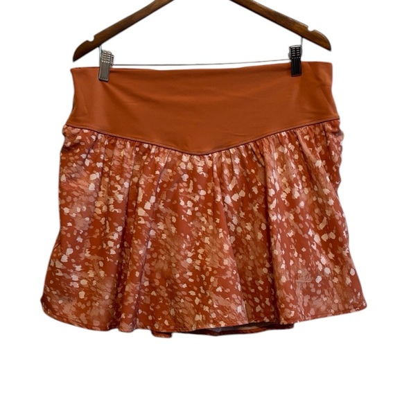 Aerie X Aly Raisman Offline Real Me Preppy Tennis Mini Skort Skirt Shorts Orange - Picture 9 of 9